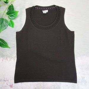 Worth Brown Sleeveless Scoop Neck Wool Tank Top Women’s Small